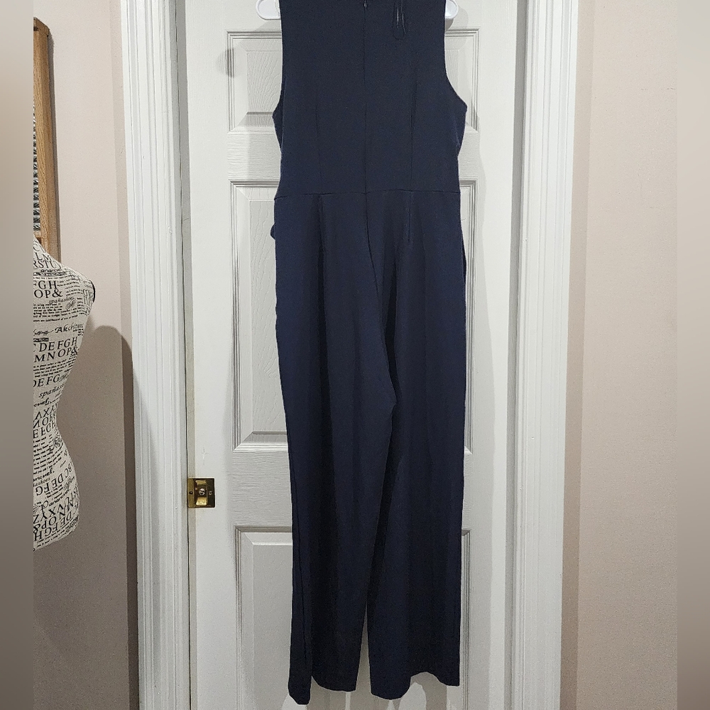 Emma & Michele Navy Wrap Jumpsuit - Picture 6 of 7